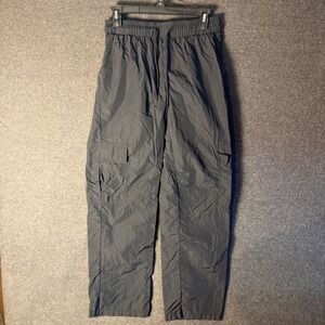 Womens 4 Princess Polly Black Nylon Cargo Pants Straight Leg high waist Gorpcore